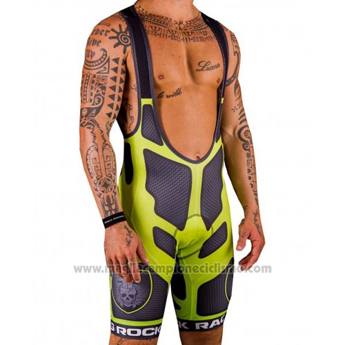 2016 Abbigliamento Ciclismo Rock Racing Verde e Marrone Manica Corta e Salopette
